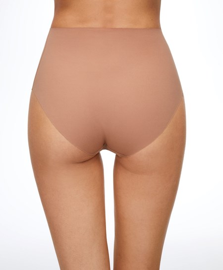 Oysho High-waisted Invisible Laser-cut Briefs Tan | LPWK31987