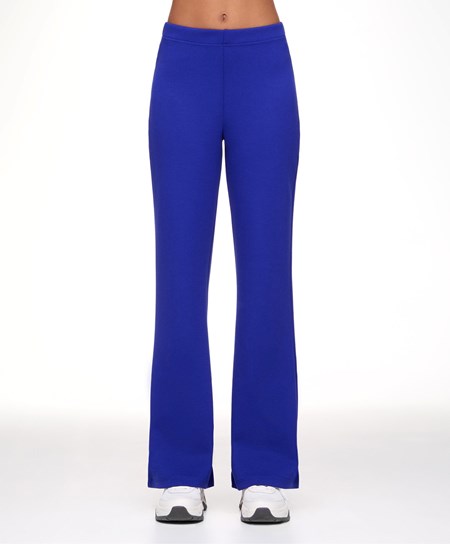 Oysho Interlock Flare Trousers Blå | JKZF94561