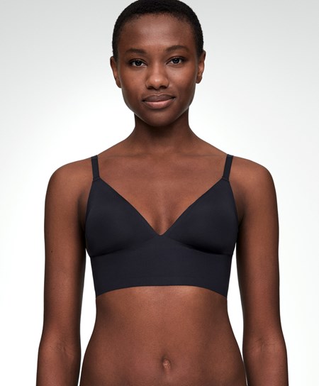 Oysho Invisible Laser-cut Triangle Bra Top With Low Back Svarte | SBFO40751