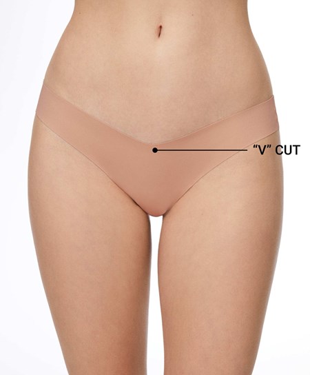 Oysho Invisible “v”-cut Thong Beige | CUHM45123