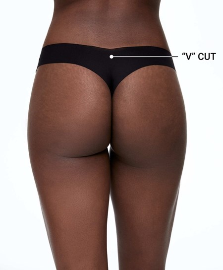 Oysho Invisible “v”-cut Thong Svarte | FMGV67813