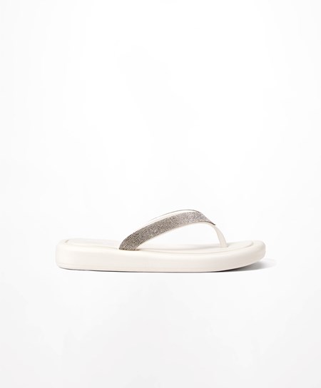 Oysho Jewel Beach Sandals Hvite | CWJP53864