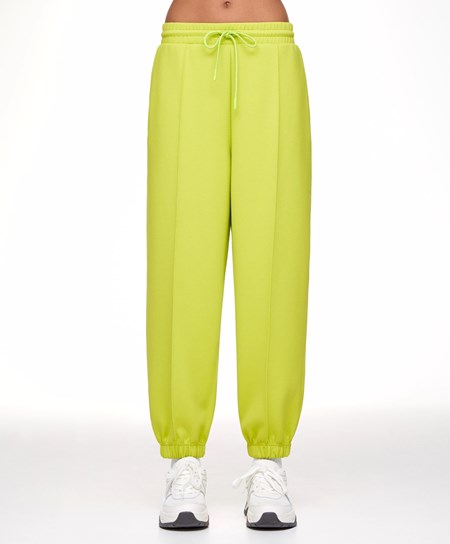 Oysho Joggers With Interlock Detail Lime | SUGT98276