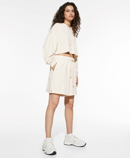 Oysho Kort Modal White Total Look Stone | QEUR39516