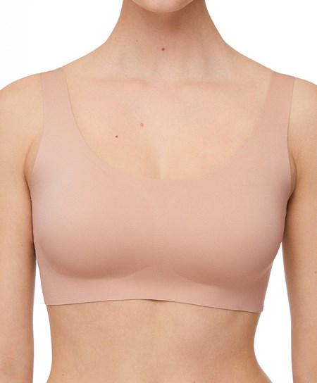 Oysho Laser-cut Invisible T-shirt Bra Top Beige | LFJV81574