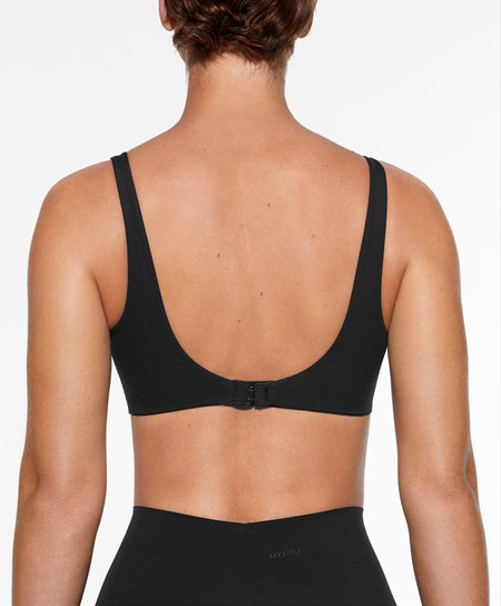 Oysho Light Touch Medium-support Sports Bra Svarte | CSZX34506