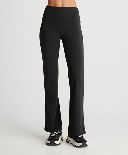 Oysho Light Warm Flare Trousers Svarte | HYDP07562