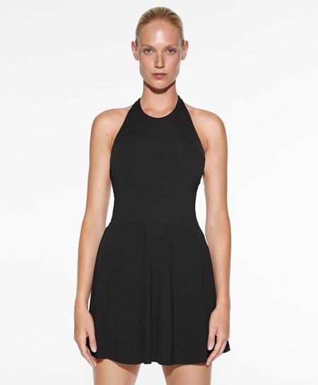 Oysho Light-touch Halter Kjoler Svarte | RJTY73294