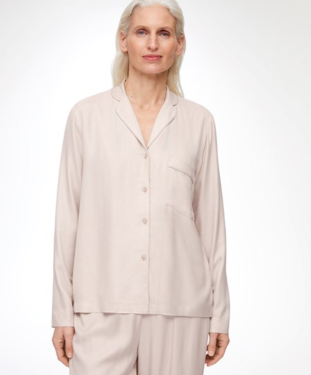 Oysho Long-sleeved Shirt With Piping Stone | OLSA48257