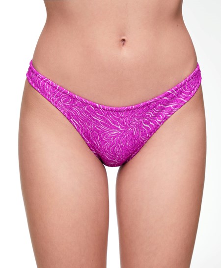 Oysho Medium-coverage Jacquard Bikini Briefs Fuchsia | ZNUG74295