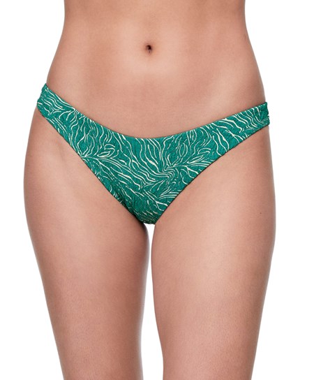 Oysho Medium-coverage U-cut Jacquard Bikini Briefs Turkis Grønn | BFQR93281