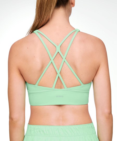 Oysho Medium-support Sports Bra With Cups Mint | BMWK28149