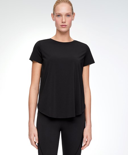 Oysho Microperforated Kort-sleeved Technical T-shirt Svarte | MBFH64592