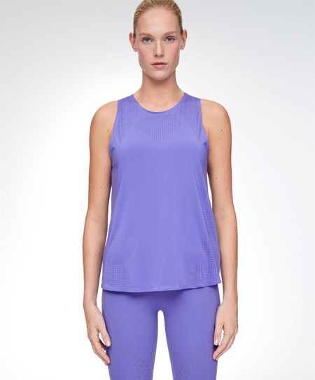 Oysho Microperforated Technical Ermeløse T-shirt Violet | BOVH56429