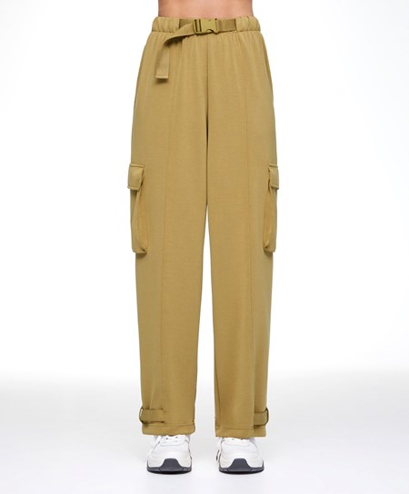 Oysho Modal Cargo Trousers Olivengrønne | PNKG12698