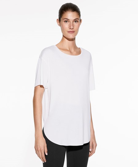 Oysho Modal Kort-sleeved T-shirt Ecru | AZNH69348