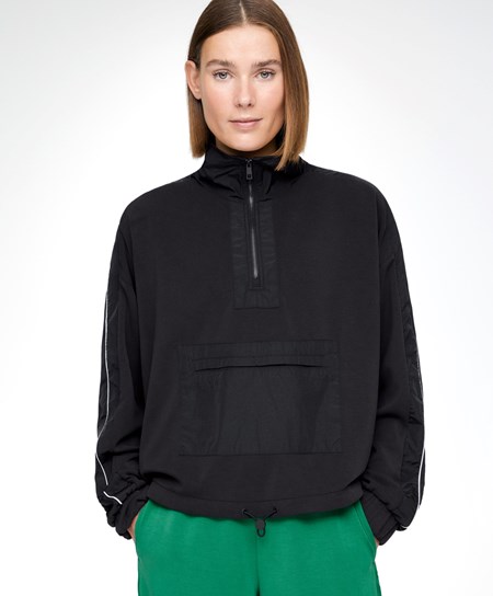 Oysho Modal/Nylon Side Band Sweatshirt Svarte | REWS15847