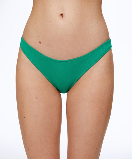 Oysho Piqué Mid-rise Bikini Briefs Grønn | LXFD52901