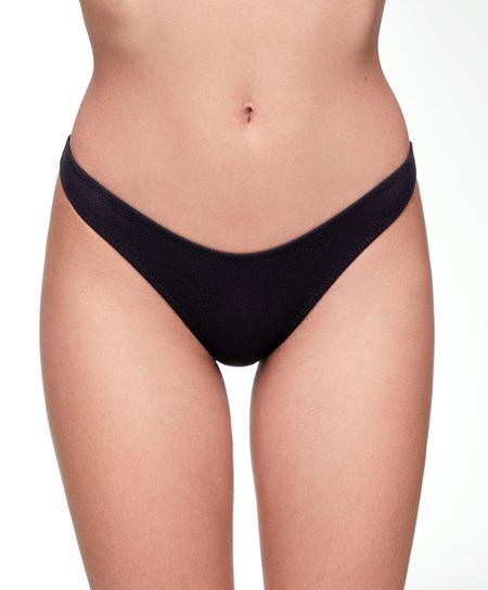 Oysho Piqué Mid-rise Bikini Briefs Svarte | ILXS42716