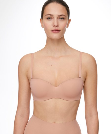 Oysho Polyamide Bra With Removable Straps Beige | KOYM48296