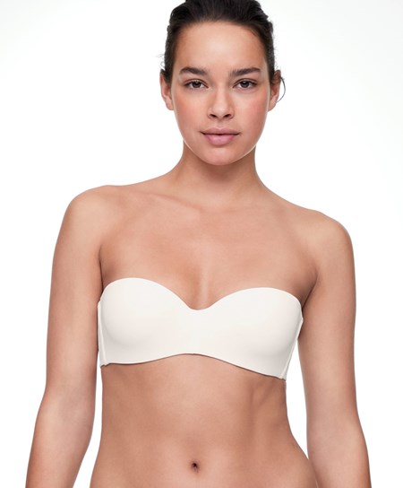 Oysho Polyamide Bra With Removable Straps Pale Ecru | QIBA72953