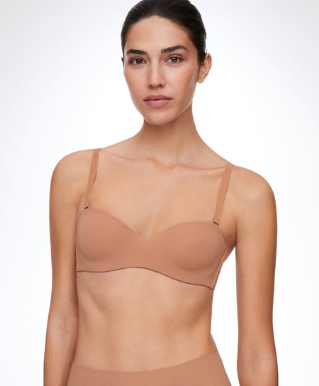 Oysho Polyamide Bra With Removable Straps Tan | SIBD41805