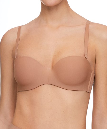 Oysho Polyamide Push-up Bra With Removable Straps Tan | AZEF71980