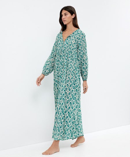 Oysho Printed 100% Bomull Tunic Kjoler Grønn | FWMK70134