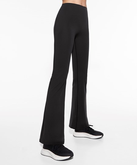 Oysho Raise Up Compressive Flare Trousers Svarte | GDXN95874