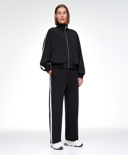 Oysho Side Stripe Modal Tracksuit Svarte | HBCI48365