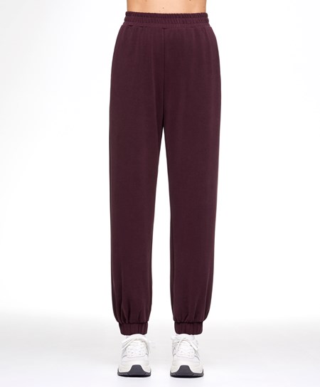 Oysho Soft Touch Modal Joggers Burgunder | MRQO97218