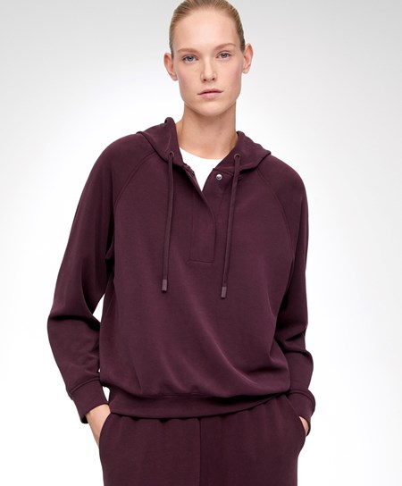 Oysho Soft Touch Modal Sweatshirt Burgunder | TWIC75031