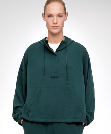 Oysho Soft Touch Modal Sweatshirt With Zip Mørke Turkis | FVPH52638