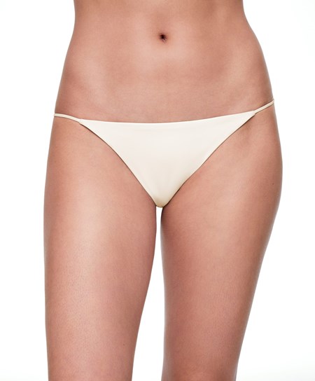 Oysho Strappy Medium-coverage Bikini Briefs Ecru | DBVU75816