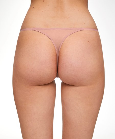 Oysho Strappy Tulle Thong Mid Dusty Rosette | SFRG29106