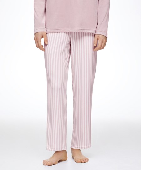 Oysho Stripe Velour Trousers Rosa | KSVB31260