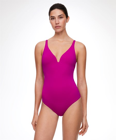 Oysho Sweetheart Neckline Swimsuit Bougainvillea | UIWV94583