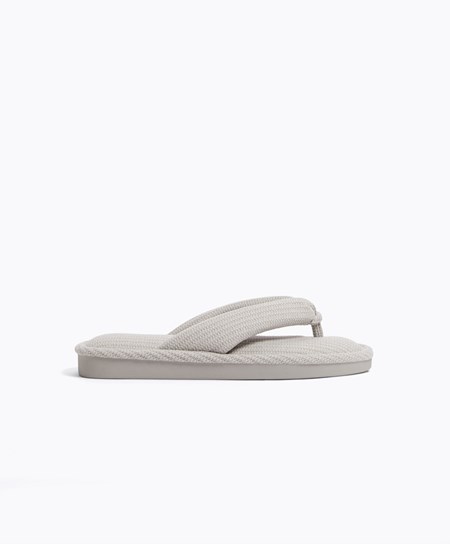 Oysho Texture Thong Sandals Grå | HJGE37598