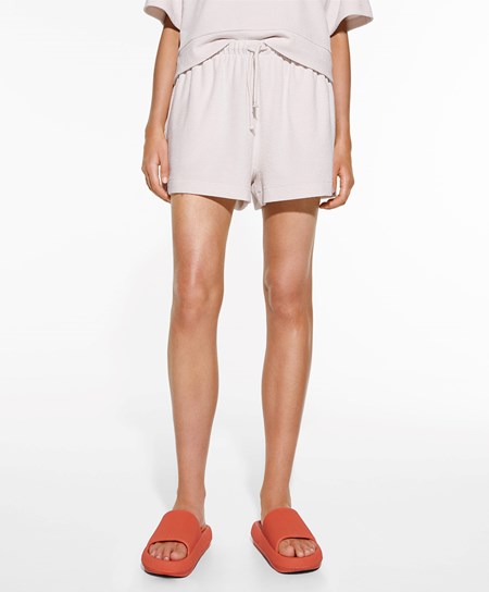 Oysho Towel-effect Shorts Stone | SPZM02965