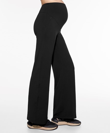 Oysho Warm Maternity Rett-leg Trousers Svarte | EZYP17305